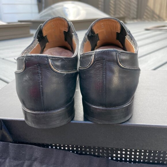 Fratelli Rossetti Black Leather Slip On Women's Oxford - Size 37.5 IT (7-7.5 US) - Picture 6 of 6